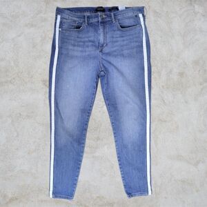 Banana Republic Premium Denim tuxedo stripe ankle jeans size 32